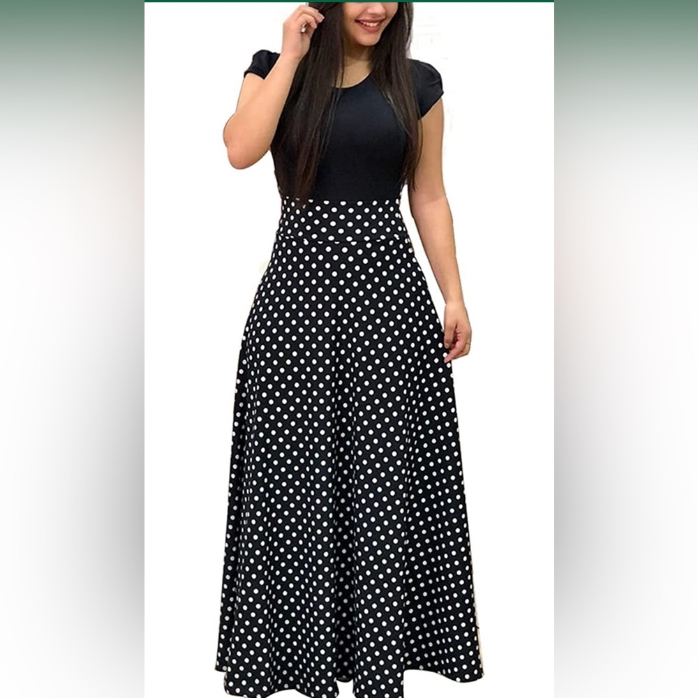 Empire waist polka dot maxi dress!